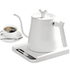鹅颈电水壶,温度控制及保温功能,7档温度调节,快速加热,不锈钢材质,适用于冲泡咖啡和茶,800瓦/1升 - 白色