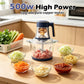 SPEHKAOO 3L食品处理器（含2个碗）– 12杯玻璃碗与不锈钢碗，500W 5档肉类绞碎机及蔬菜切碎机，电动食品切碎机，适合家庭烹饪，可处理肉类、坚果、大蒜、莎莎酱、鳄梨酱