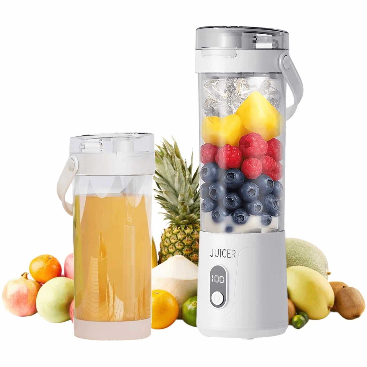 这款便携式无线搅拌机容量为 21 盎司（约 627 毫升），可充电，适用于制作奶昔、冰沙和果汁，配备额外盖子，是旅行、办公和健身的理想之选。它采用 USB-C 接口，方便充电