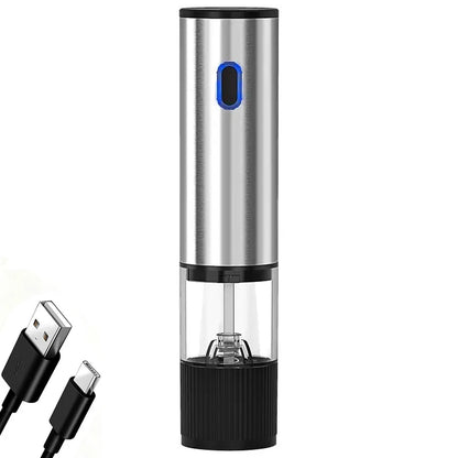 电动盐和胡椒研磨器 自动可充电胡椒研磨器摇瓶 外部可调节粗细度